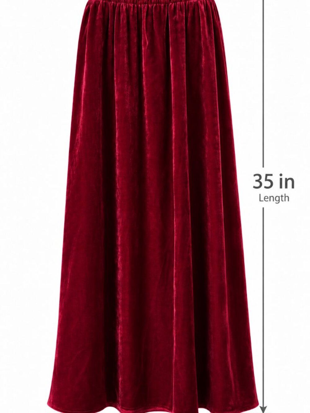 Eileen Fisher Ruby Red Velvet Flared Maxi Skirt